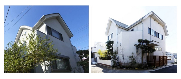 南東側・北東側外観＿以前からあった植栽を残し町角に緑を…